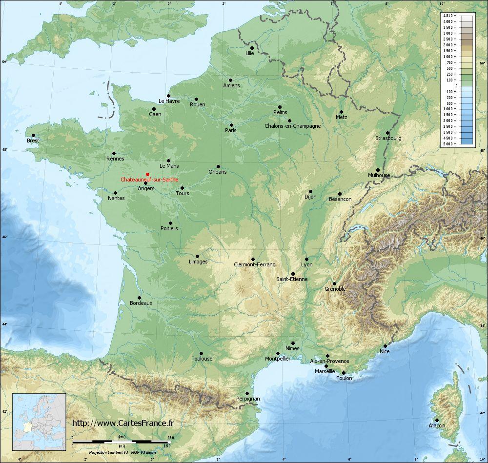 Chateauneuf sur sarthe carte